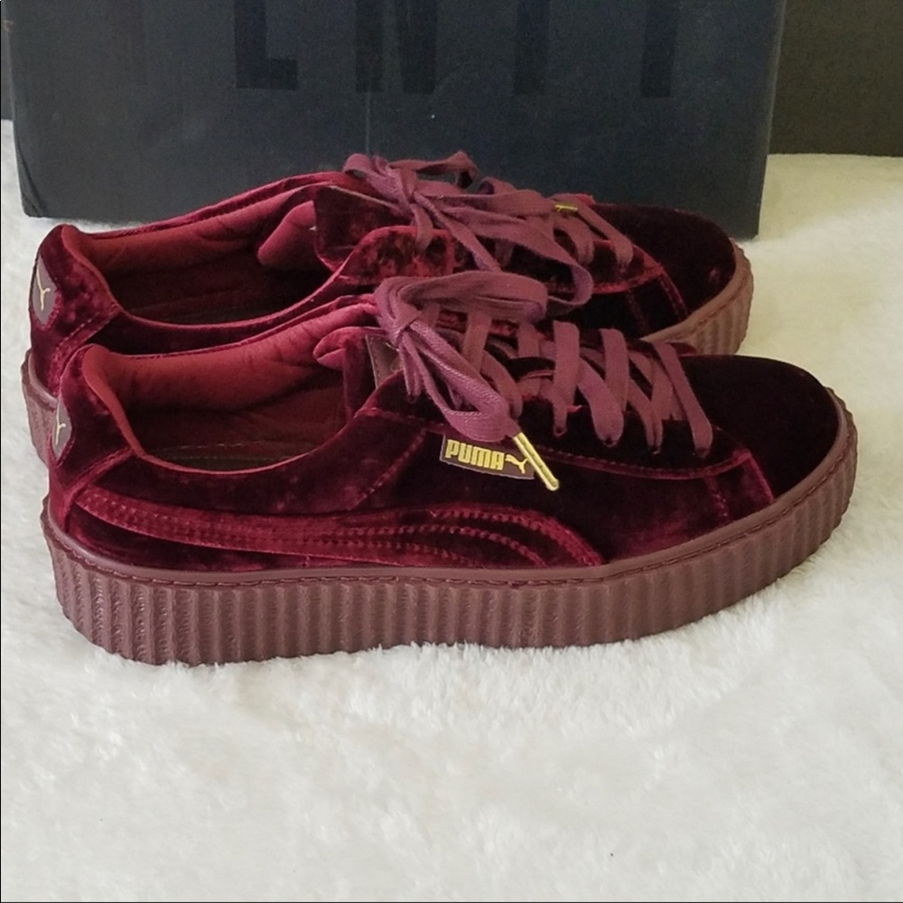Rihanna x Puma Burgundy Velvet Creepers